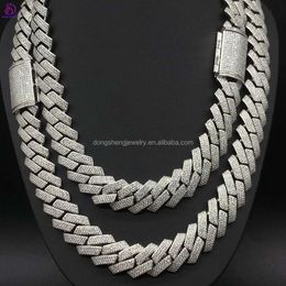 brand fashion woman High Quality Fine Jewellery Hip Hop Cuban Link Chain 15mm Vvs Moissanite Diamonds Necklace for Men