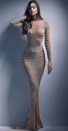 Сексуальное длинное платье для выпускного вечера с v-образным вырезом и открытой спиной, с высоким разрезом по бокам и рюшами, длиной до пола, торжественное вечернее платье, платье de fiesta BM0801