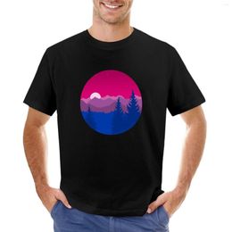 Men's Tank Tops Subtle Bisexual Pride Flag Mountainscape T-Shirt Boys T Shirts Black T-shirts Man Men