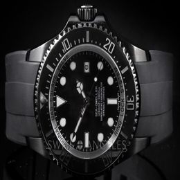 Luxury High Quality Brand Watches 116660 Stainless Steel Sea-Dweller PVD Movement Automatic Mechanical Mens Watch Rubber Strap Wat333C