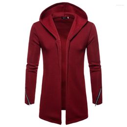 Men's Hoodies Sweater Autumn And Winter European American Style Cardigan Solid Colour Hooded Men