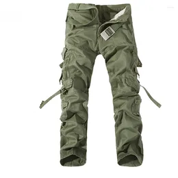 Men's Pants 2023 Men Cargo Army Green Big Pockets Decoration Mens Casual Easy Wash Autumn CottonTrousers Plus Size 42