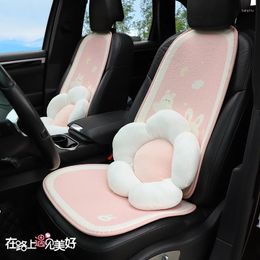 Car Seat Covers Plush Lovely Cloud Pink Accessories Interior Woman Fit Most