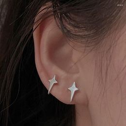 Stud Earrings 2pcs Simple Fashion Cross Star For Women Girl Banquet Asymmetry Earring Jewellery Birthday Party Valentine Day Gift
