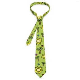 Bow Ties Mens Tie Bright Vacation Neck Flip Flops Palm Tree Elegant Collar Graphic Wedding Party Quality Necktie Accessories