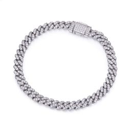 brand fashion woman 6 Mm Iced Out Cuban Chain Moissanite 925 Silver Bracelet Ready to Ship Hot Wholesale Luxury for Men Hip Hop Hiphop Platinum