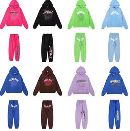 The same model for Internet celebrities designer hoodie tracksuit sp5der mens Young Thug 555555 men women sweatshirts foam print spider web pullover pants