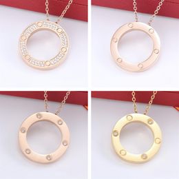 New men's and women's pendant diamond necklaces fashion designer stainless steel necklaces for couples as gifts luxury j259f