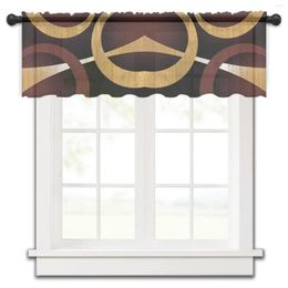 Curtain Geometric Abstract Curve Mottled Kitchen Small Voile Window Valance Tulle Sheer Short Bedroom Home Decor
