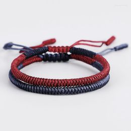 Charm Bracelets BOEYCJR 2 Colors Tibetan Buddhism Braided Rope Bangles & Fashion Jewelry Handmade Lucky Bracelet For Men Women