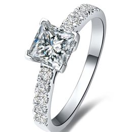 FG Princess Cut 1 5 NSCD Simulated Princess Cut Diamond Promise ring Proposal Ring For Women254v