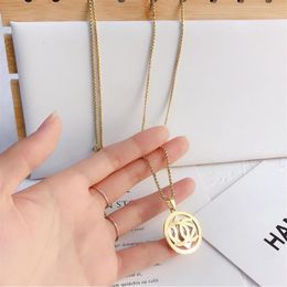 18K Gold Plated Stainless Steel Necklaces Choker Chain Letter Pendant Statement Fashion Womens Necklace Wedding Jewelry Accessorie278I