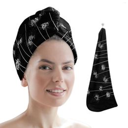 Towel Lycoris Flower Black Dry Hair Bathroom Absorbent Quick-Drying Shower Cap Microfiber