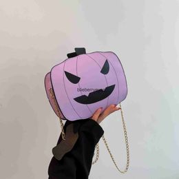 Totes Halloween Funny Pumpkin 2023 New Fashion Contrast Colour Personalised Creativity Trendy Shoulder Women's Bag Skew Bag01blieberryeyes