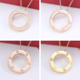 New men's and women's pendant diamond necklaces fashion designer stainless steel necklaces for couples as gifts luxury j176U