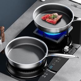 Pans Stainless Steel Gas Induction Cooker Skillet Nonstick Frying Pan Steak Egg Pancake Saucepan Panelas Cooking Kitchen Supplies