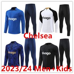 Fans 2023/24 CFC Soccer Jersey Long sleeve kids kit Tracksuit PULISIC 23 24 MOUNT HAVERTZ STERLING JORGINHO KOULIBALY KANTE training suit