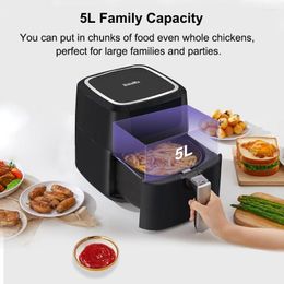 Pans 5L Digital Air Fryer1400W Oven Cooker Nonstick Basket 8 Presets LED Touchscreen Oilless Deep Fryer