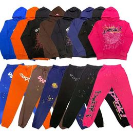 Men's Hoodies Sweatshirt Sp5der Young Thug 555555 Angel Pullover Pink Red Hoodye Pants Men Top1 Quality Shoe Sp5ders Printing Spider Web