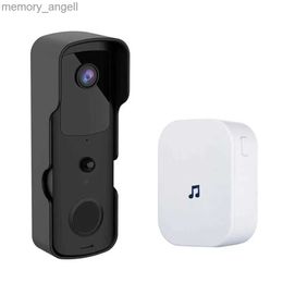 Doorbells Tuya Smart Video Doorbell WiFi Video Intercom Door Bell IP Camera Two-Way Audio Works with Tuya/SmartLife EU Plug Black YQ2301003