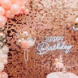 Background Material 30x30cm Party Sequins Backdrop Wall Decoration Glitter Square Sequin Panels Curtain For Happy Birthday New Year Xmas Party Decor YQ231003