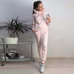 Women's Tracksuits Custom LOGO Womens Autumn And Winter Explosions Fleece Sweater Fashion Leather Leisure Sports Suit