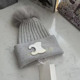 Autumn winter knitted wool hats for women fashion pompon beanies fur hat female warm caps 1:1