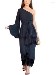 Ethnic Clothing African Dresses For Women Black Elegant Dashiki Summer Autumn Maxi Dress Ladies Traditional Fairy Long