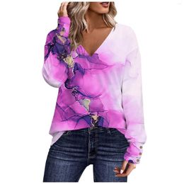 Women's Tanks Printed Fashion Casual V Neck Sleeve Button Tops For Women Size Large Woman Tunics Loose Blouse