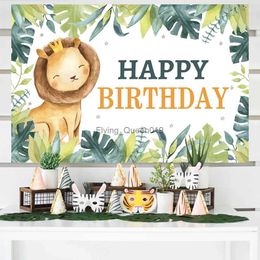 Background Material Jungle Animal Safari Party Background Backdrop Wild One 1st Happy Birthday Party Decoration Newborn Baby Shower Photo Background YQ231003