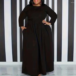 Plus Size Dresses 4XL 5XL Women Black Long Sleeve Maxi Dress Autumn Winter Urban Gypsy Fashion Ropa Mujer Big 3XL