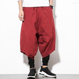 Men's Shorts Summer Plus Size Cotton Linen Pocket Vintage Hip Hop Knee Length Big Yards Casual High Waist Oversize 5XL