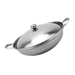 Double Boilers Cover Stove Handle Pot Lid Cooking Supplies Kitchen Pans Lids Saucepan Home Stainless Steel Food Skillet
