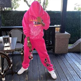 Men's Hoodies Sweatshirts Pink Men Sp5der 555 Spider Hoodie Designer Men Puff Print Hoody Young Thug Pullover Nevermind the Heres Slime Polyester