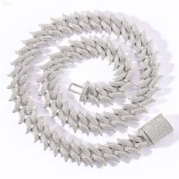 Brand Fashion Woman Spiked Shape 12mm 16mm Wide Cuban Chain Jewellery 925 Solid Silver Moissanite Link Mans Hip Hop Necklace