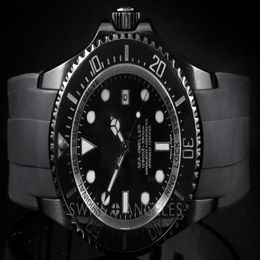 Luxury High Quality Brand Watches 116660 Stainless Steel Sea-Dweller PVD Movement Automatic Mechanical Mens Watch Rubber Strap Wat213z