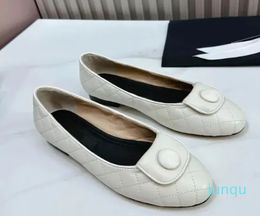 Dress Shoes Round Toe For Women Slip-On Genuine Leather Pumps Size 35-40