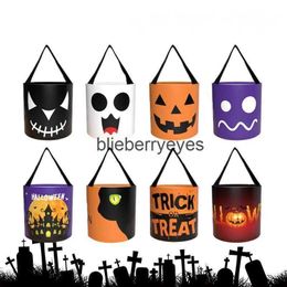 Totes 2023 New Halloween Candy Bag Portable LED with Lamp Pumpkin Light Emitting Tube Illuminating Halloween Candy Bagblieberryeyes
