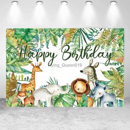 Background Material Jungle Animals Backdrop Jungle Party Decoation Wild One Safari Birthday Decorations Baby Shower Boy Gril 1st Birthday Background YQ231004