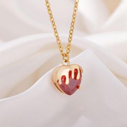 Pendant Necklaces Cute Strawberry Heart Necklace For Women Gold Color Stainless Steel Chain In Fashion Jewelry Christmas Gift Collar