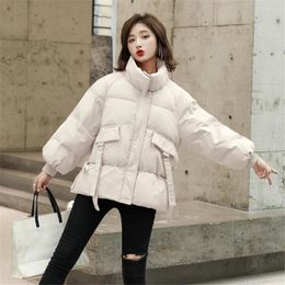 Women's Trench Coats Autumn Winter Woman Clothes Coat 2023 Jacket Turtleneck Padded Waist Puff Sleeve Parka Student Warm