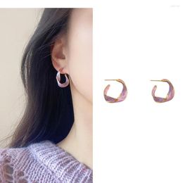 Hoop Earrings OL Style Wind Chime Purple Earring Metal Drop Jewellery Water Pendant Temperament