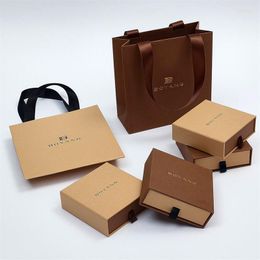 Jewellery Pouches Custom Colour Cardboard Paper Drawer Earring Ring Bracelet Necklace Packaging Box