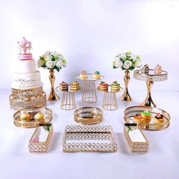 Bakeware Tools Crystal Squere Cake Stand Set Birthday Party Macaron Cupcake Rack For Wedding 14pcs