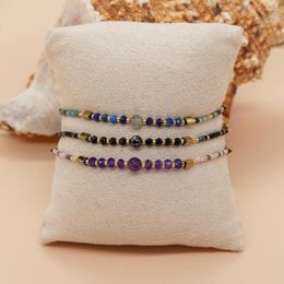 Link Bracelets 5Pcs/Handmade Crystal For Women Semi-Precious Stone Friendship Beach Party Boho Style Jewellery Gift