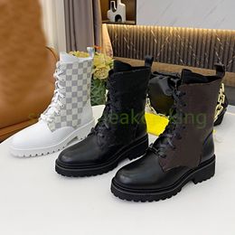 Women Fall Winter Platform Ankle Boots Designer Boots Womens Territory Flat bottomed boots Luxury Women Half Boots