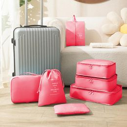 Storage Bags 7/6Pcs Packing Cubes For Travel Suitcases Organiser Woman Clothes Compression Pouch