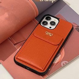 Designer Classic Pure Leather Premium Card Bag Wallet Lens Luxury iPhone 15 14 13 12 11 Pro max 14plus 7 8 plus X XR XS xsmax Hardshell leather case