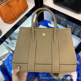 A Garden Party Tote Bag mother bag soft leather women's litchi pattern portable one-shoulder messenger convenient for commuting large capacity 5Q06