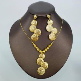 Necklace Earrings Set Italian Jewellery For Ladies Gold Colour Beads Daily Wear Women Fashion